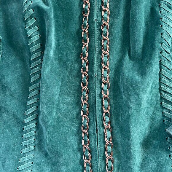 Hal Rubenstein Jade Green 100% Leather Fully Lined Jacket 1X - Picture 7 of 8